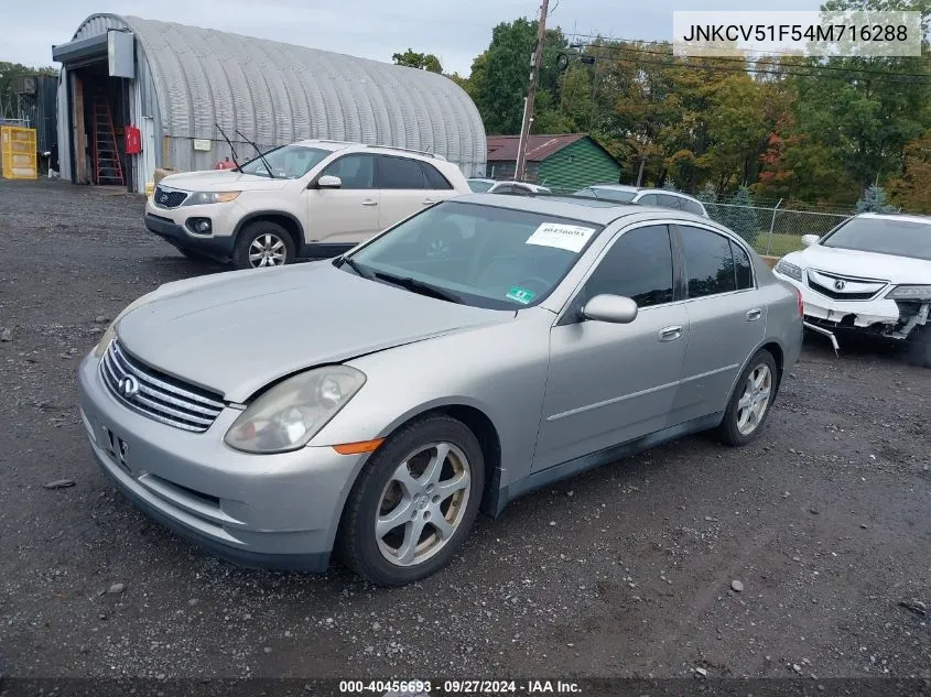 2004 Infiniti G35X VIN: JNKCV51F54M716288 Lot: 40456693