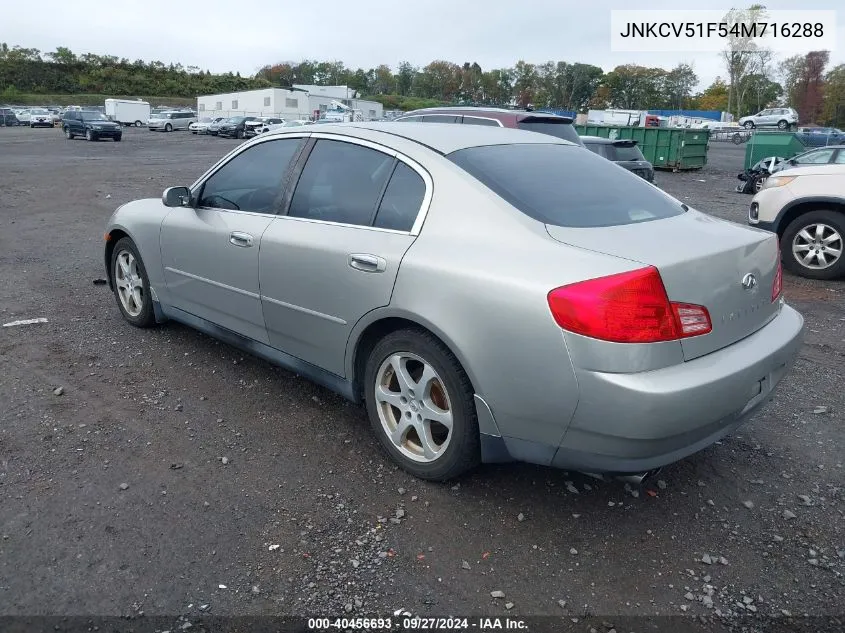 2004 Infiniti G35X VIN: JNKCV51F54M716288 Lot: 40456693