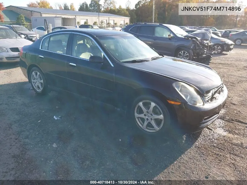 2004 Infiniti G35X VIN: JNKCV51F74M714896 Lot: 40718413