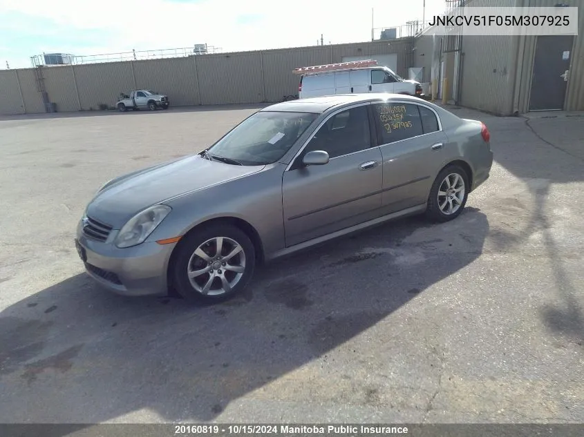 JNKCV51F05M307925 2005 Infiniti G35X Premium