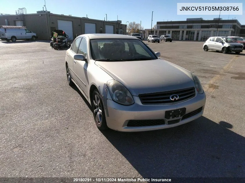 JNKCV51F05M308766 2005 Infiniti G35X Luxury