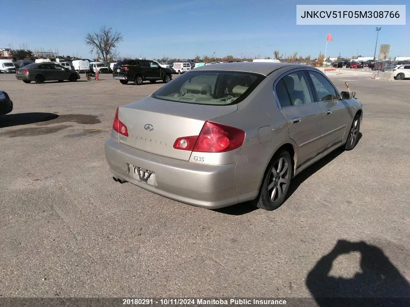 JNKCV51F05M308766 2005 Infiniti G35X Luxury