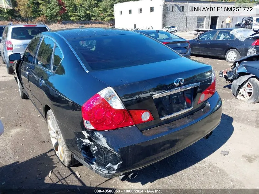 2006 Infiniti M35X VIN: JNKAY01F16M251772 Lot: 40506053