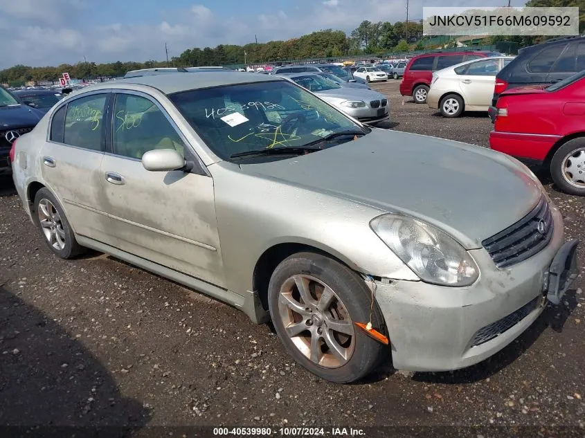 2006 Infiniti G35X VIN: JNKCV51F66M609592 Lot: 40539980