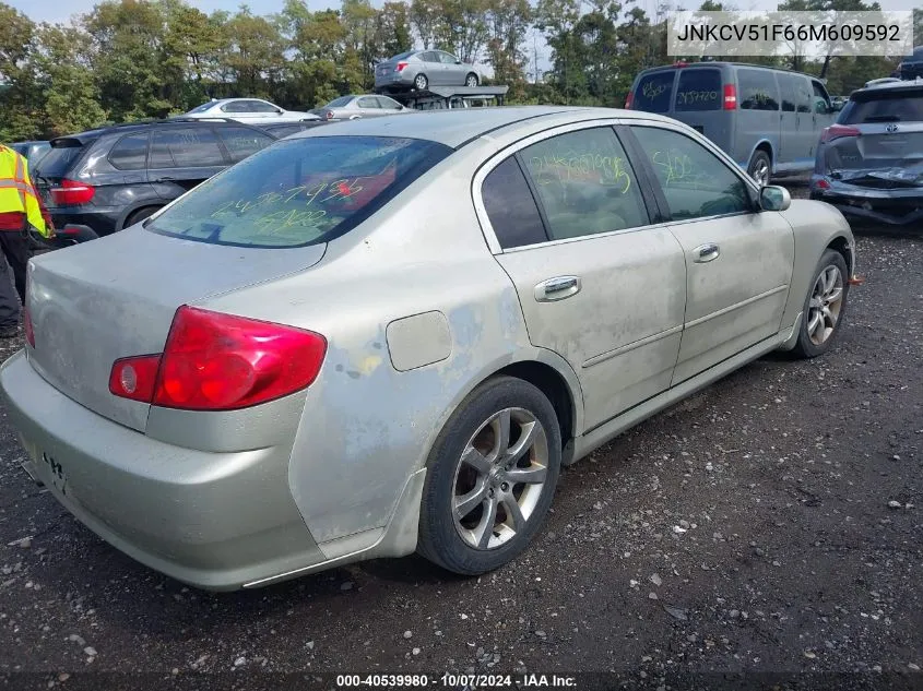 2006 Infiniti G35X VIN: JNKCV51F66M609592 Lot: 40539980