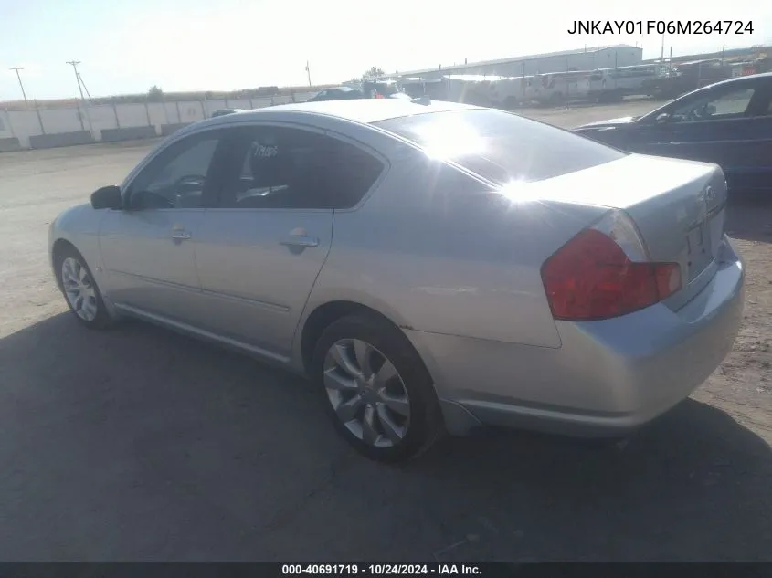 2006 Infiniti M35X VIN: JNKAY01F06M264724 Lot: 40691719