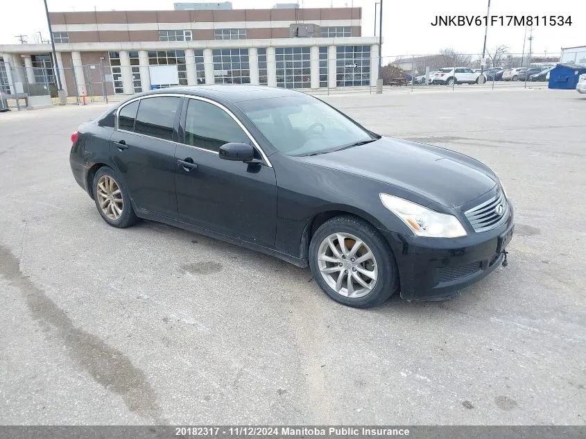 2007 Infiniti G35X Premium VIN: JNKBV61F17M811534 Lot: 20182317