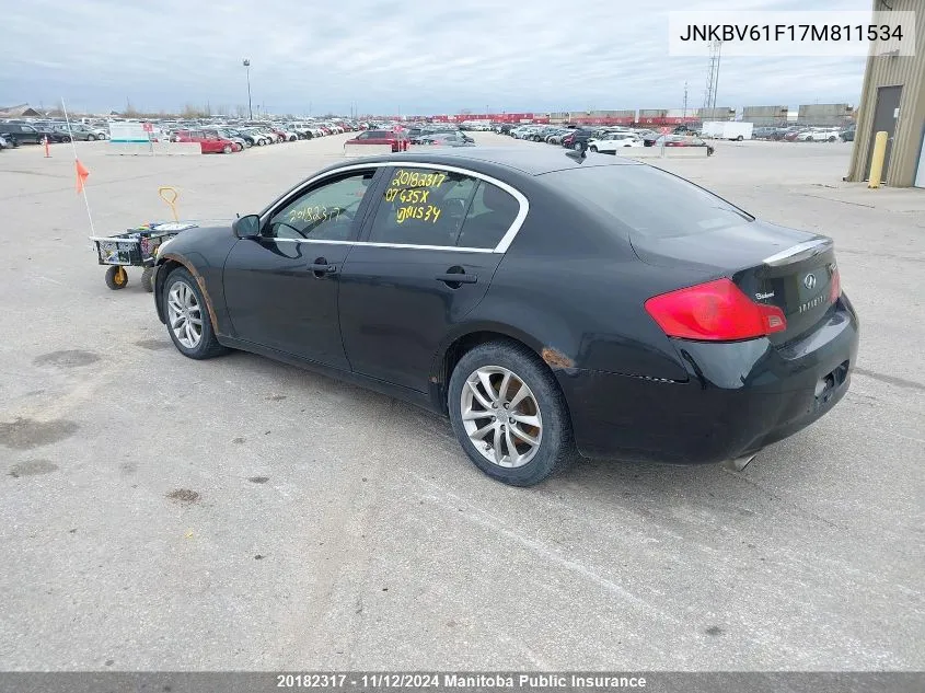 2007 Infiniti G35X Premium VIN: JNKBV61F17M811534 Lot: 20182317