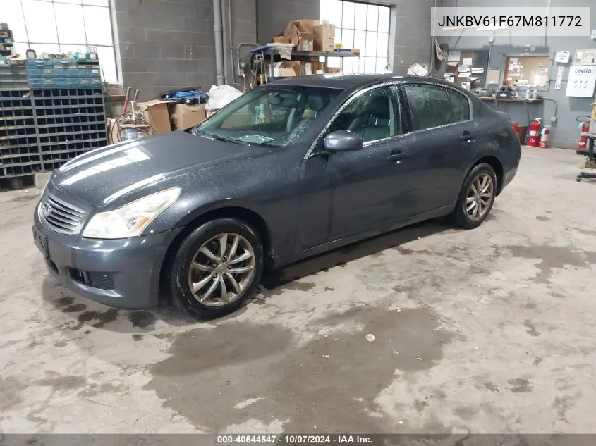 2007 Infiniti G35X VIN: JNKBV61F67M811772 Lot: 40544547