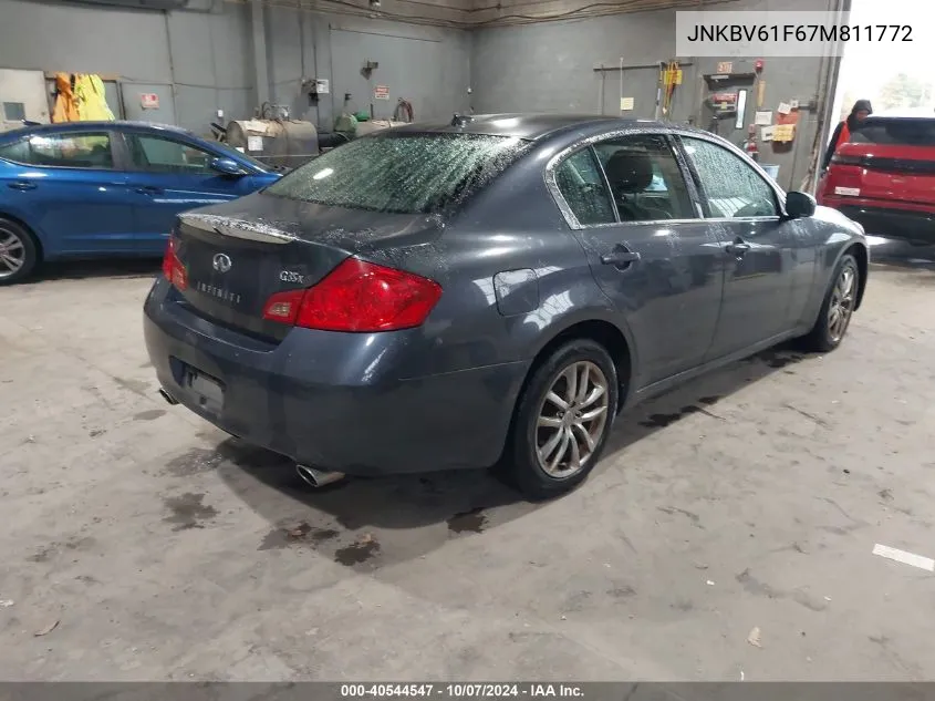 2007 Infiniti G35X VIN: JNKBV61F67M811772 Lot: 40544547