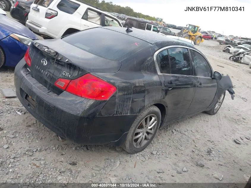 2007 Infiniti G35X VIN: JNKBV61F77M810341 Lot: 40591144