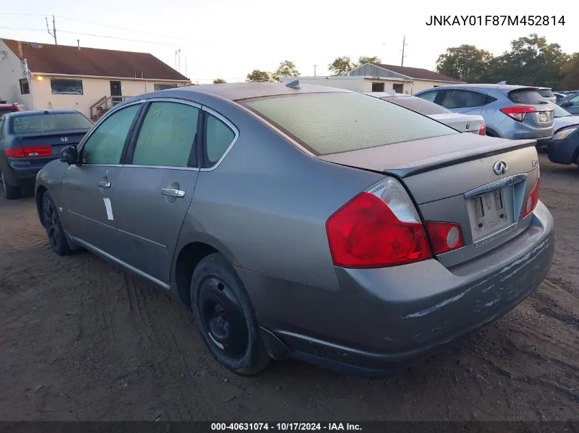 2007 Infiniti M35X VIN: JNKAY01F87M452814 Lot: 40631074