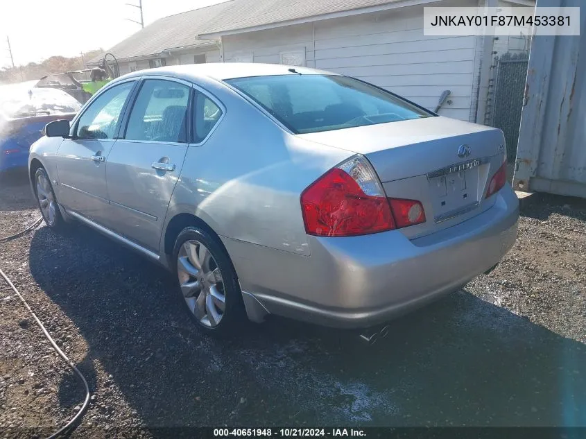 2007 Infiniti M35X VIN: JNKAY01F87M453381 Lot: 40651948