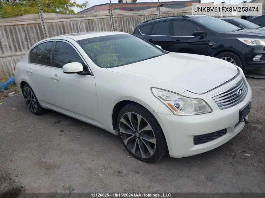 2008 Infiniti G35X VIN: JNKBV61FX8M253474 Lot: 12126025