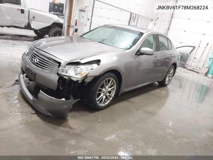 2008 Infiniti G35X VIN: JNKBV61F78M268224 Lot: 39461706