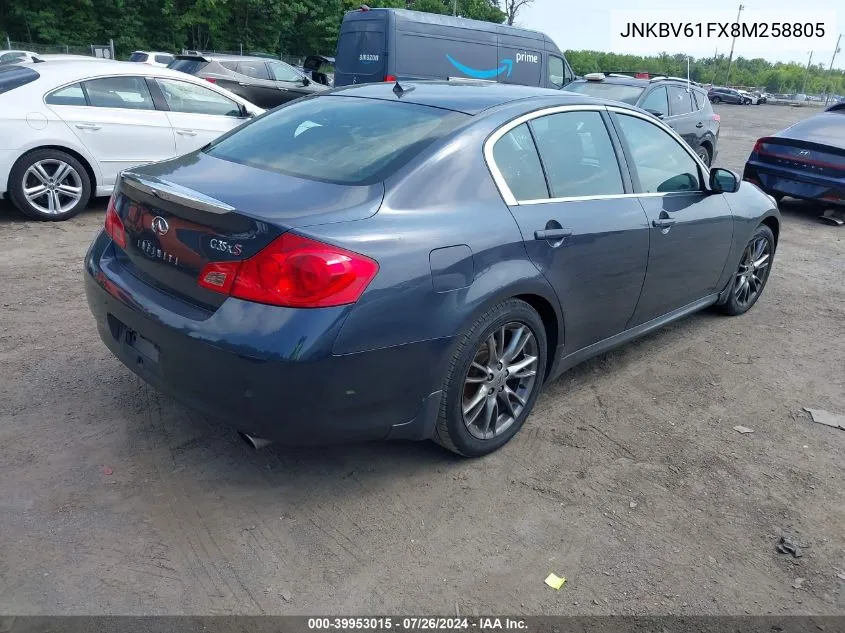 JNKBV61FX8M258805 2008 Infiniti G35X