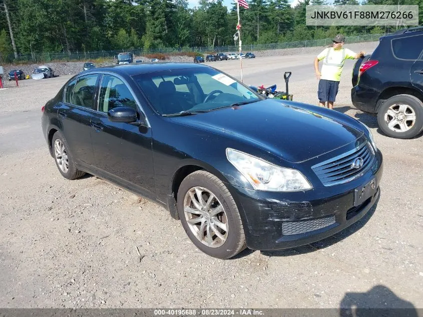 2008 Infiniti G35X VIN: JNKBV61F88M276266 Lot: 40195688