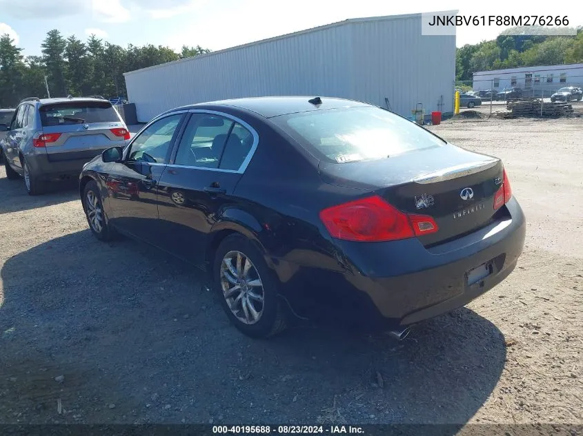 2008 Infiniti G35X VIN: JNKBV61F88M276266 Lot: 40195688