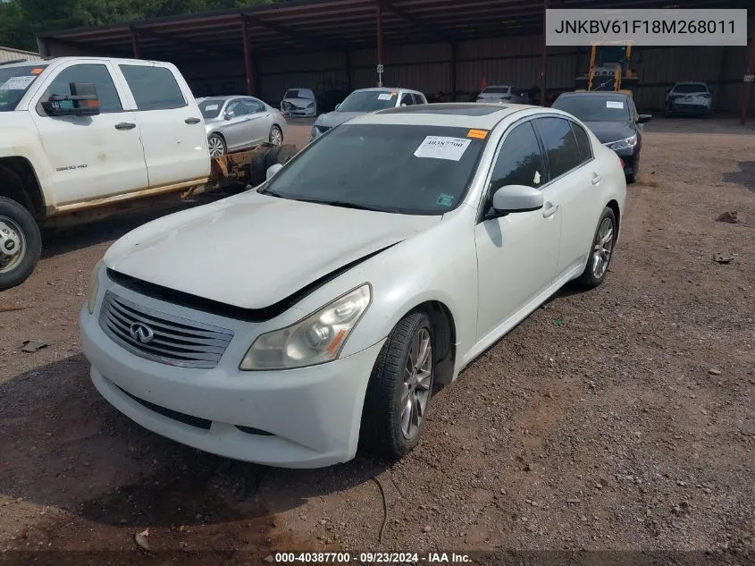 2008 Infiniti G35X VIN: JNKBV61F18M268011 Lot: 40387700