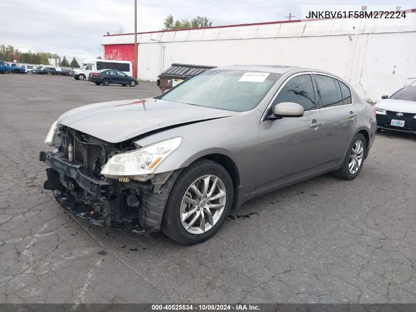 2008 Infiniti G35X VIN: JNKBV61F58M272224 Lot: 40525534