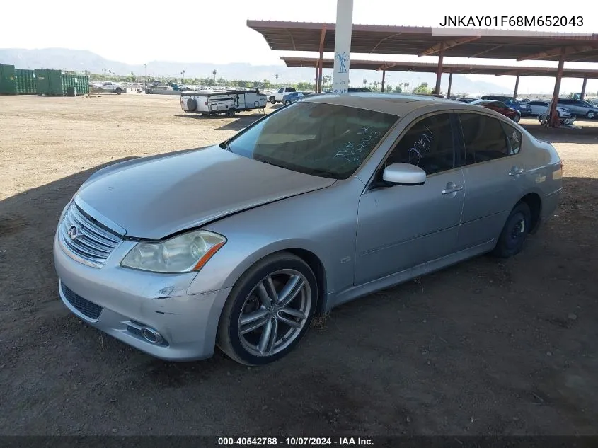 2008 Infiniti M35X VIN: JNKAY01F68M652043 Lot: 40542788