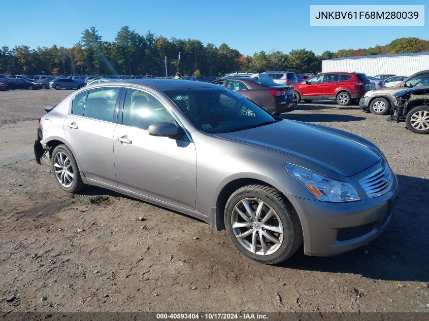 2008 Infiniti G35X VIN: JNKBV61F68M280039 Lot: 40593404