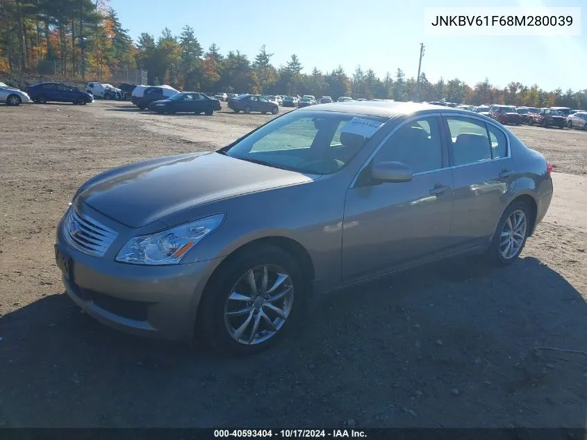 2008 Infiniti G35X VIN: JNKBV61F68M280039 Lot: 40593404