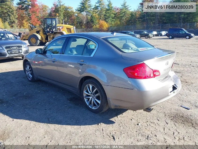 2008 Infiniti G35X VIN: JNKBV61F68M280039 Lot: 40593404