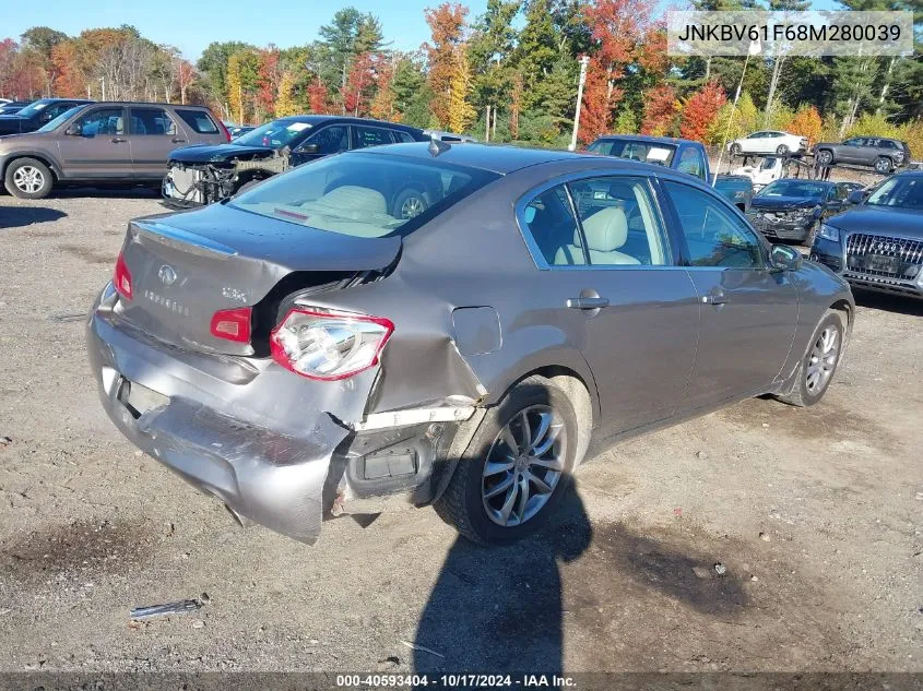 2008 Infiniti G35X VIN: JNKBV61F68M280039 Lot: 40593404