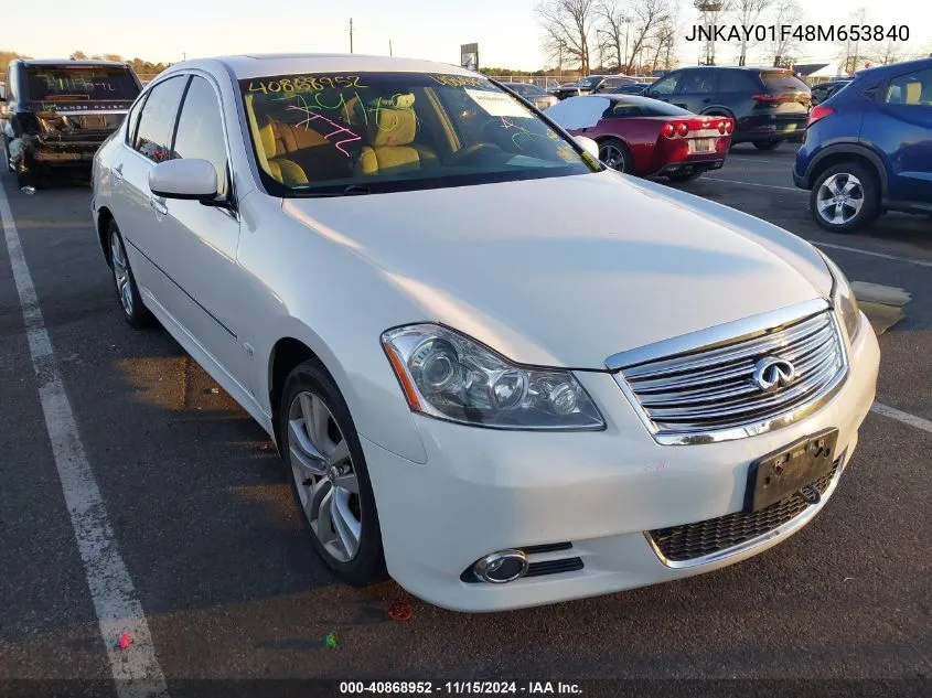 2008 Infiniti M35X VIN: JNKAY01F48M653840 Lot: 40868952