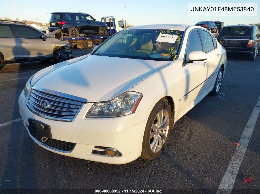 2008 Infiniti M35X VIN: JNKAY01F48M653840 Lot: 40868952