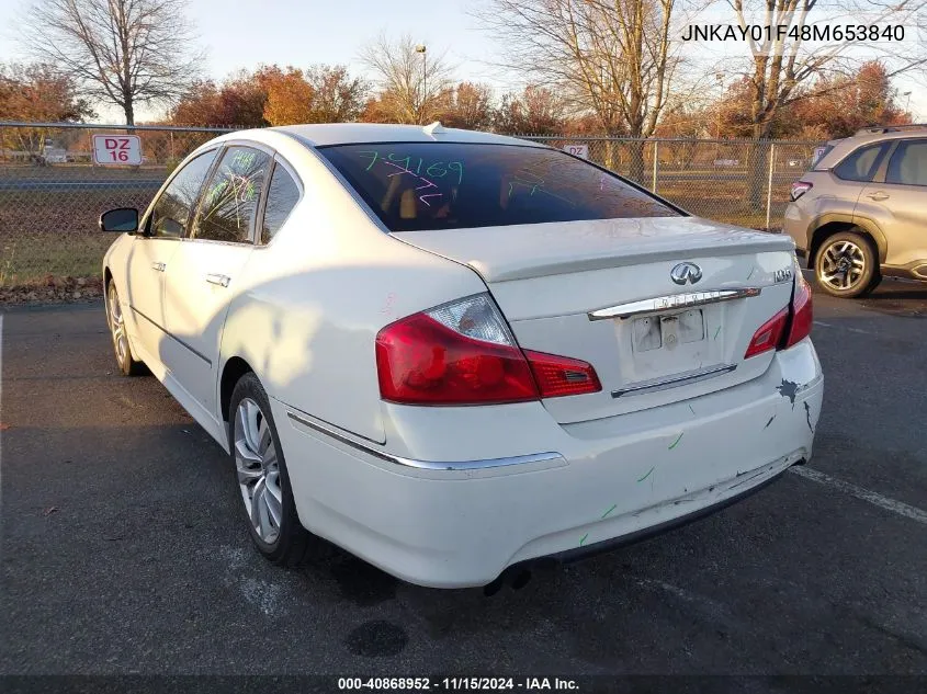 2008 Infiniti M35X VIN: JNKAY01F48M653840 Lot: 40868952