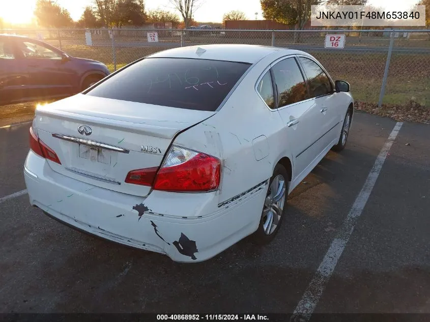 2008 Infiniti M35X VIN: JNKAY01F48M653840 Lot: 40868952