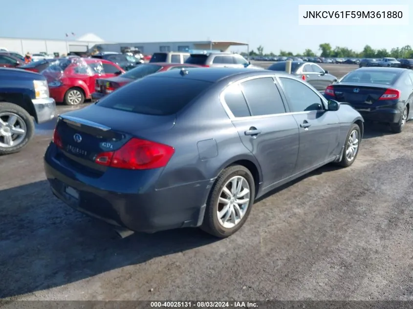 2009 Infiniti G37X VIN: JNKCV61F59M361880 Lot: 40025131