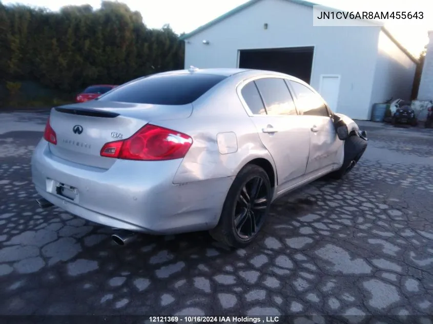 JN1CV6AR8AM455643 2010 Infiniti G37X