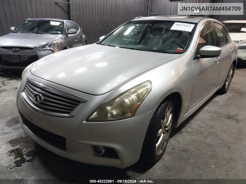 2010 Infiniti G37X VIN: JN1CV6AR7AM454709 Lot: 40222961