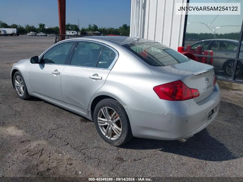 2010 Infiniti G37X VIN: JN1CV6AR5AM254122 Lot: 40349399