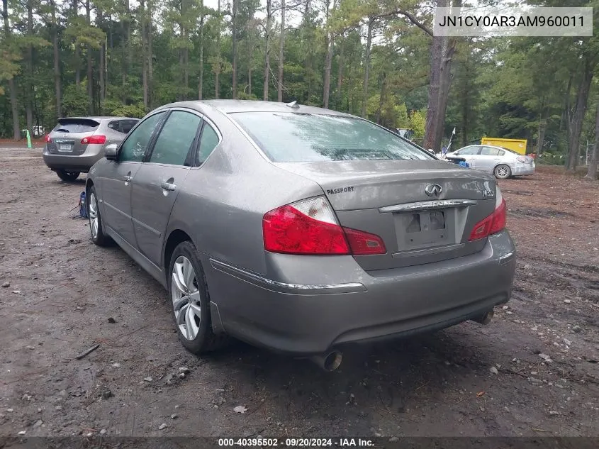 2010 Infiniti M35X VIN: JN1CY0AR3AM960011 Lot: 40395502