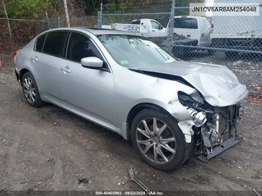 2010 Infiniti G37X VIN: JN1CV6AR8AM254048 Lot: 40403993