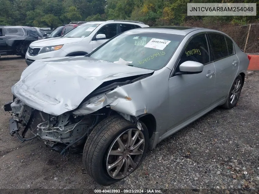 2010 Infiniti G37X VIN: JN1CV6AR8AM254048 Lot: 40403993