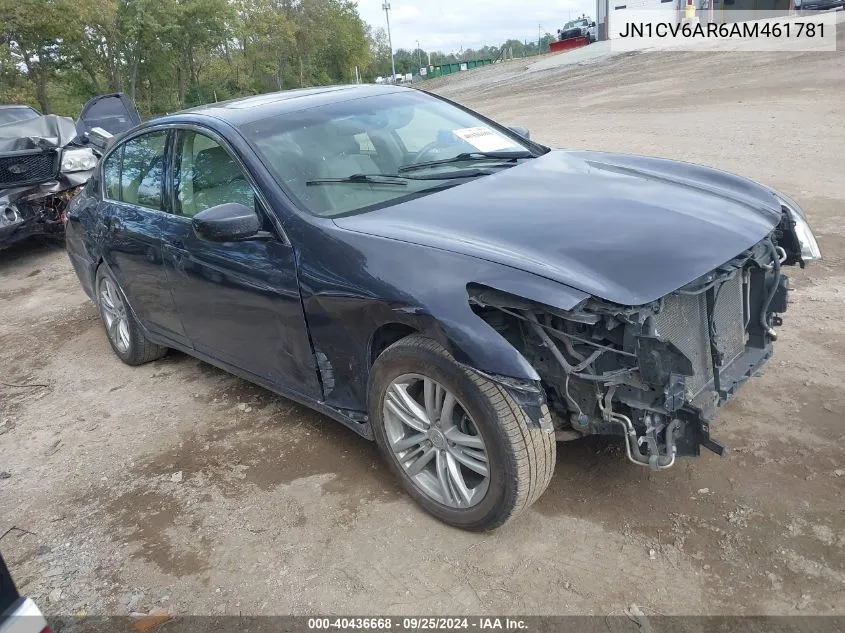 2010 Infiniti G37X VIN: JN1CV6AR6AM461781 Lot: 40436668