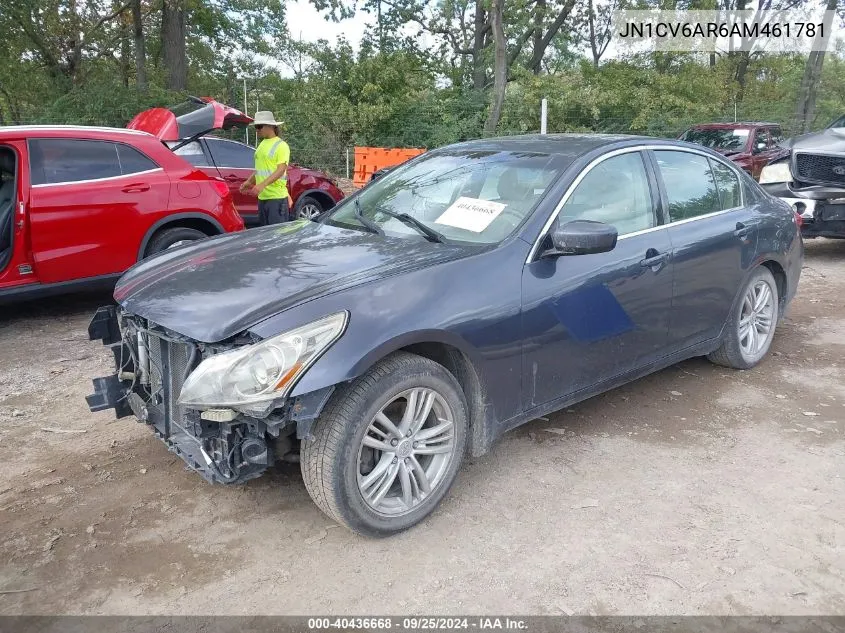 2010 Infiniti G37X VIN: JN1CV6AR6AM461781 Lot: 40436668