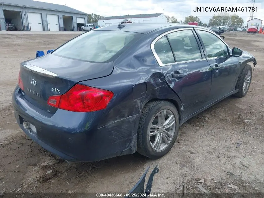 2010 Infiniti G37X VIN: JN1CV6AR6AM461781 Lot: 40436668