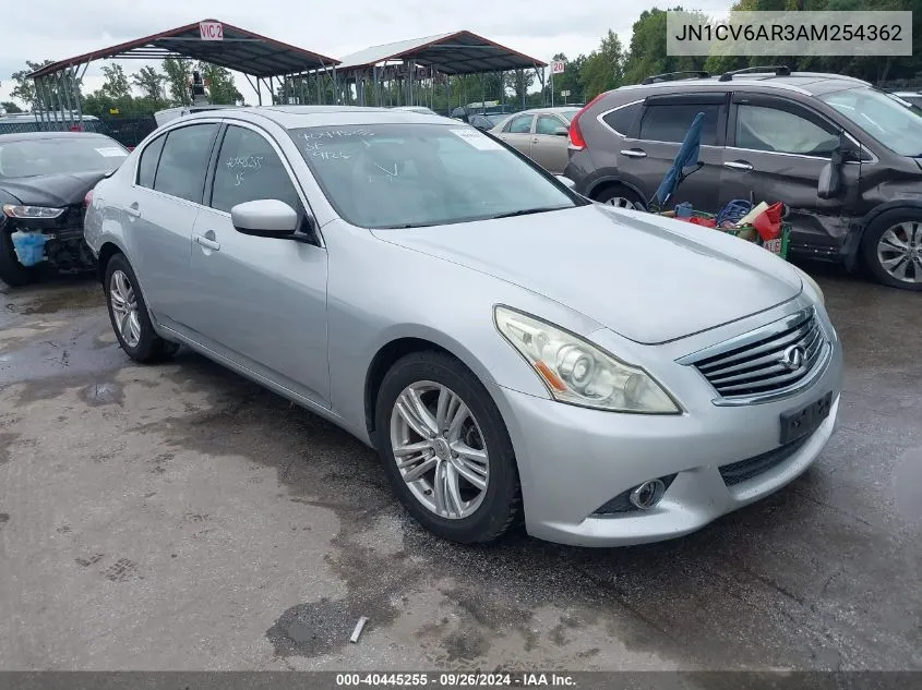 2010 Infiniti G37X VIN: JN1CV6AR3AM254362 Lot: 40445255