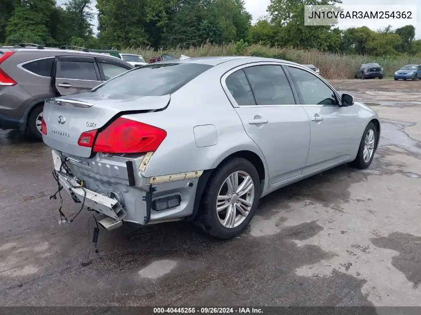 2010 Infiniti G37X VIN: JN1CV6AR3AM254362 Lot: 40445255