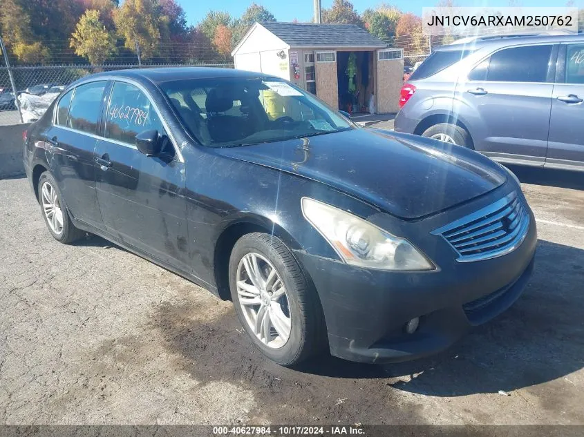 2010 Infiniti G37X VIN: JN1CV6ARXAM250762 Lot: 40627984