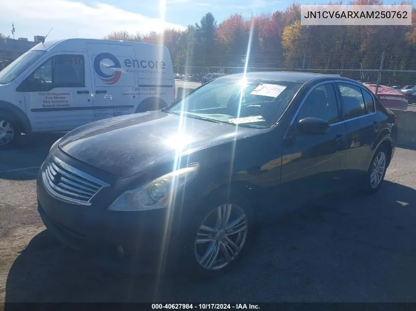 2010 Infiniti G37X VIN: JN1CV6ARXAM250762 Lot: 40627984