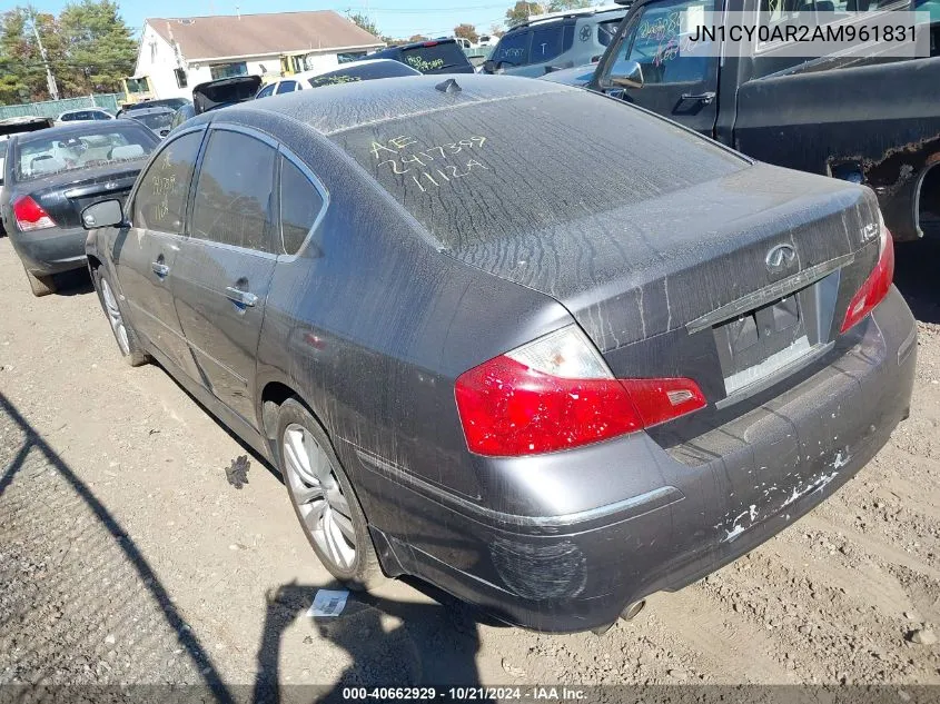 2010 Infiniti M35X VIN: JN1CY0AR2AM961831 Lot: 40662929