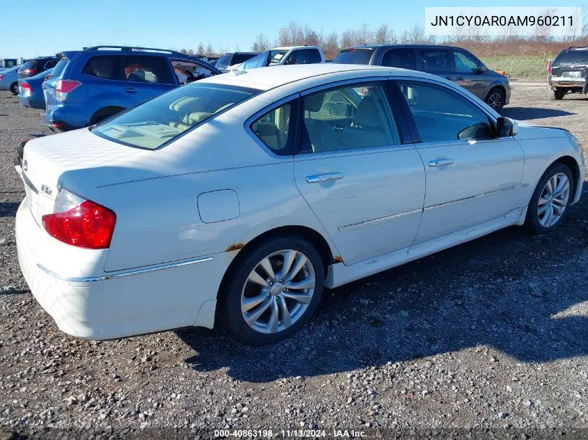 2010 Infiniti M35X VIN: JN1CY0AR0AM960211 Lot: 40863198