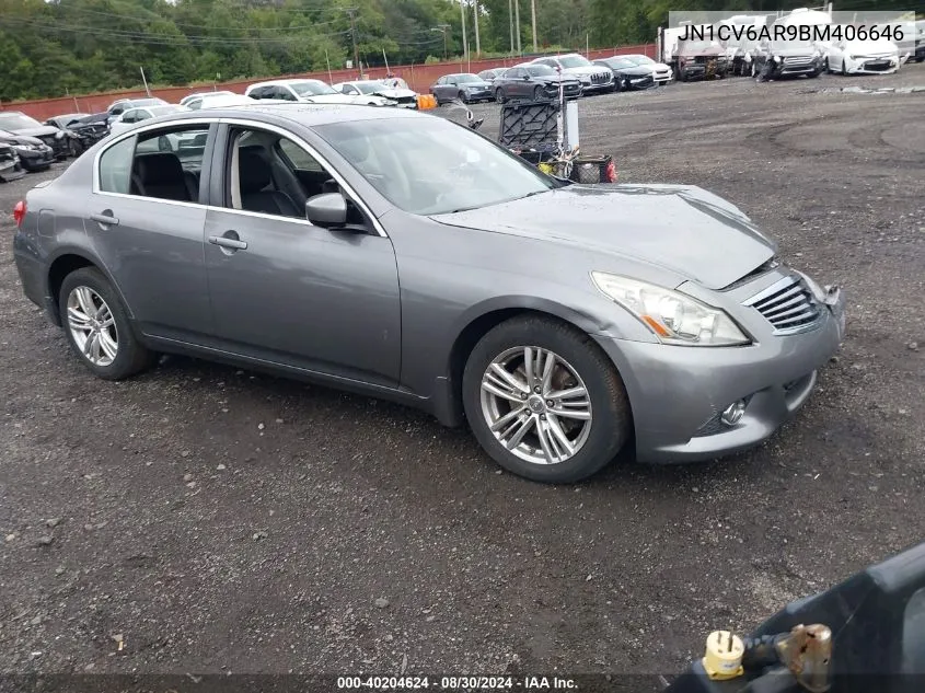 2011 Infiniti G37X VIN: JN1CV6AR9BM406646 Lot: 40204624